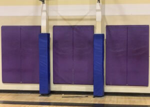 Before - Basketball court wall padding