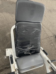 Before - vinyl re-upholstery